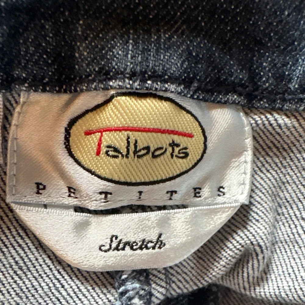 Womens Dark Wash‎ Denim Bermuda Shorts Cargo Pockets Adjustable Waist Size 27